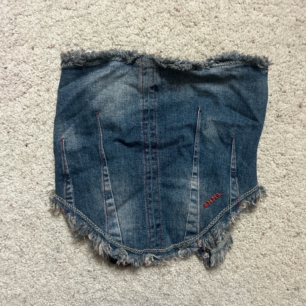 BDG Blue Denim Corset Top